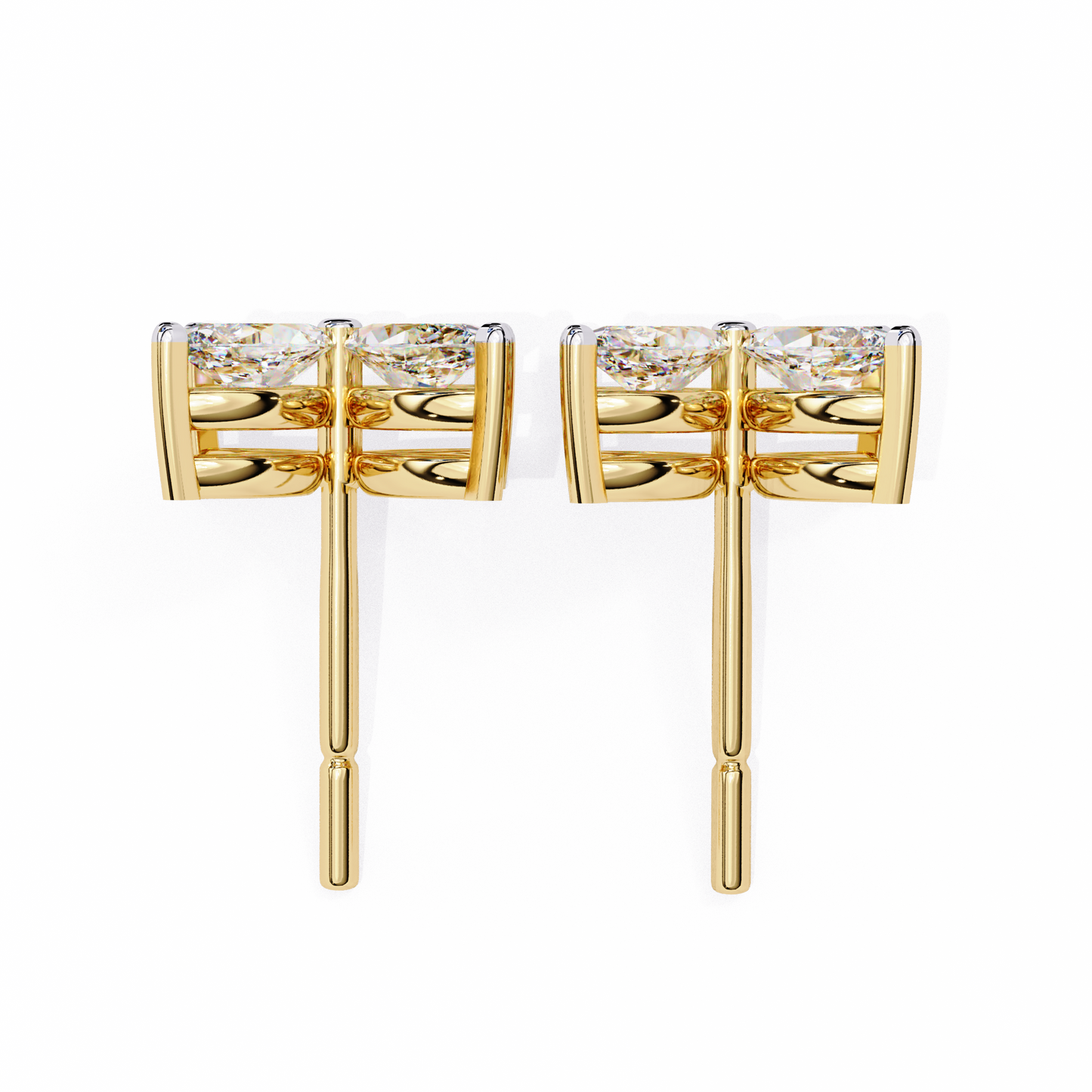 0.88 CTW Marquise Lab-Grown Diamond Four-Petal Floral Stud Earrings in 14K Gold