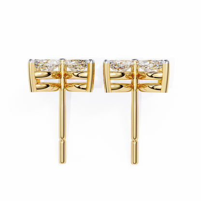 0.88 CTW Marquise Lab-Grown Diamond Four-Petal Floral Stud Earrings in 14K Gold
