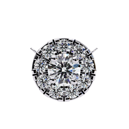 0.20 CTW Round Floral Halo Lab-Grown Diamond Necklace in 14K Gold & Platinum