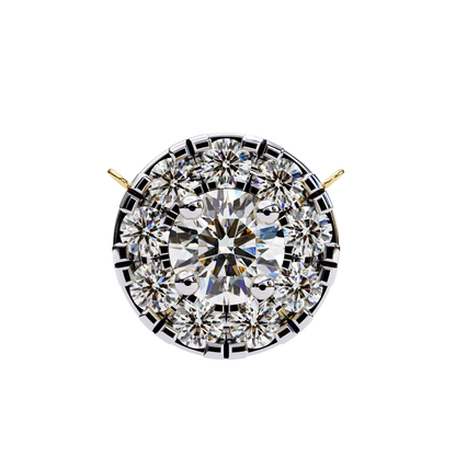 0.20 CTW Round Floral Halo Lab-Grown Diamond Necklace in 14K Gold & Platinum