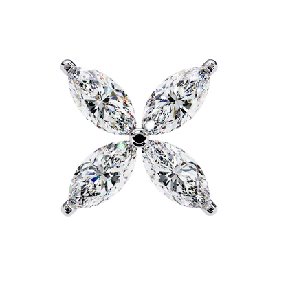 0.88 CTW Marquise Lab-Grown Diamond Four-Petal Floral Stud Earrings in 14K Gold