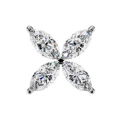 0.88 CTW Marquise Lab-Grown Diamond Four-Petal Floral Stud Earrings in 14K Gold