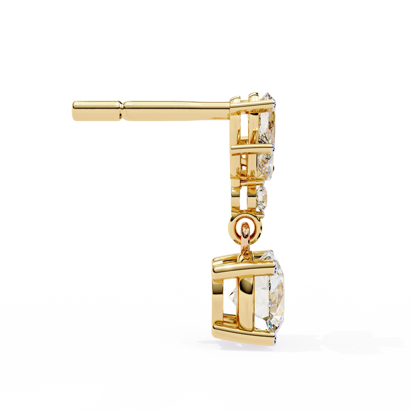 1.16 CTW Mixed-Cut Lab-Grown Diamond Floral Drop Earrings in 14K Gold