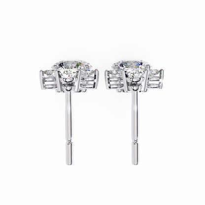 1.16 CTW Mixed-Cut Lab-Grown Diamond Floral Drop Earrings in 14K Gold