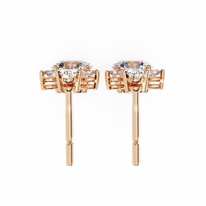1.16 CTW Mixed-Cut Lab-Grown Diamond Floral Drop Earrings in 14K Gold