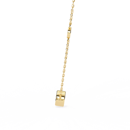 0.10 CTW Three-Station Round Lab-Grown Diamond Bezel Necklace in 14K Gold & Platinum