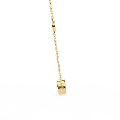 0.10 CTW Three-Station Round Lab-Grown Diamond Bezel Necklace in 14K Gold & Platinum