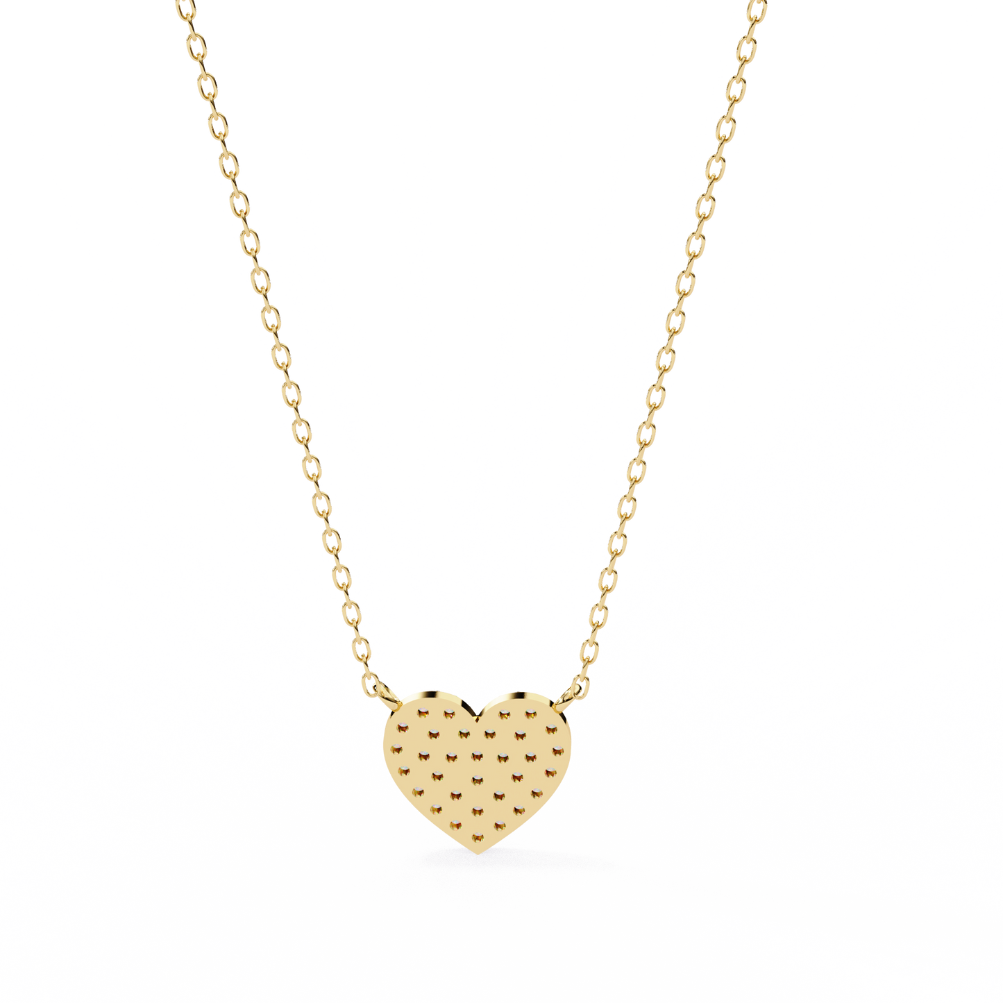 0.20 CTW Pavé Heart Lab-Grown Diamond Necklace in 14K Gold & Platinum