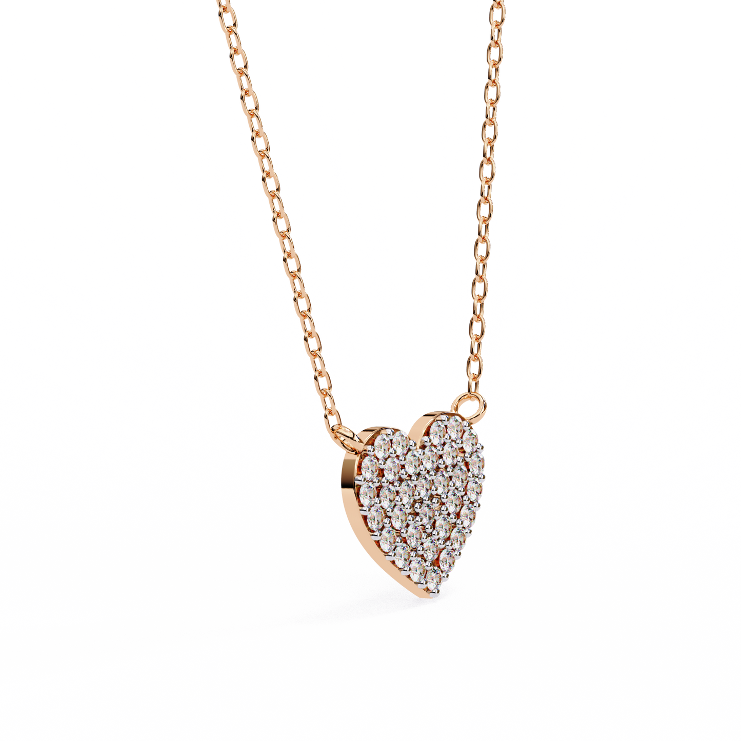 0.20 CTW Pavé Heart Lab-Grown Diamond Necklace in 14K Gold & Platinum