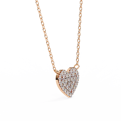 0.20 CTW Pavé Heart Lab-Grown Diamond Necklace in 14K Gold & Platinum