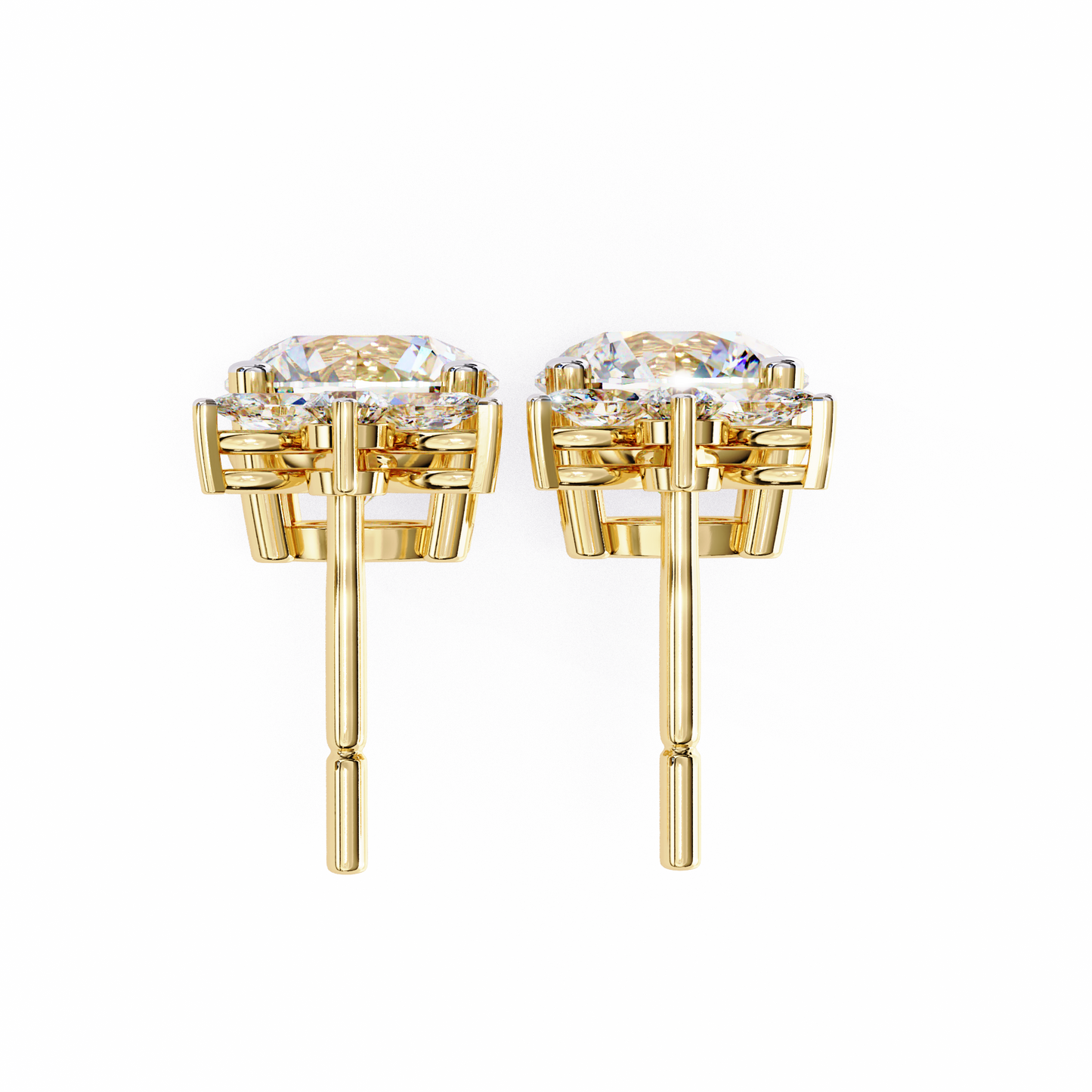 2.02 CTW Mixed-Cut Lab-Grown Diamond Floral Drop Earrings in 14K Gold