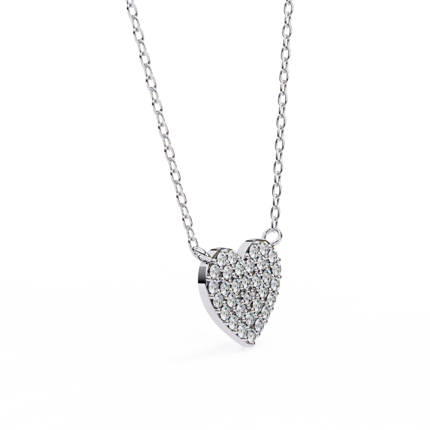 0.20 CTW Pavé Heart Lab-Grown Diamond Necklace in 14K Gold & Platinum