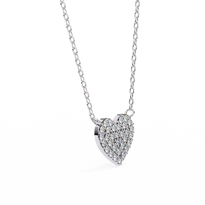 0.20 CTW Pavé Heart Lab-Grown Diamond Necklace in 14K Gold & Platinum