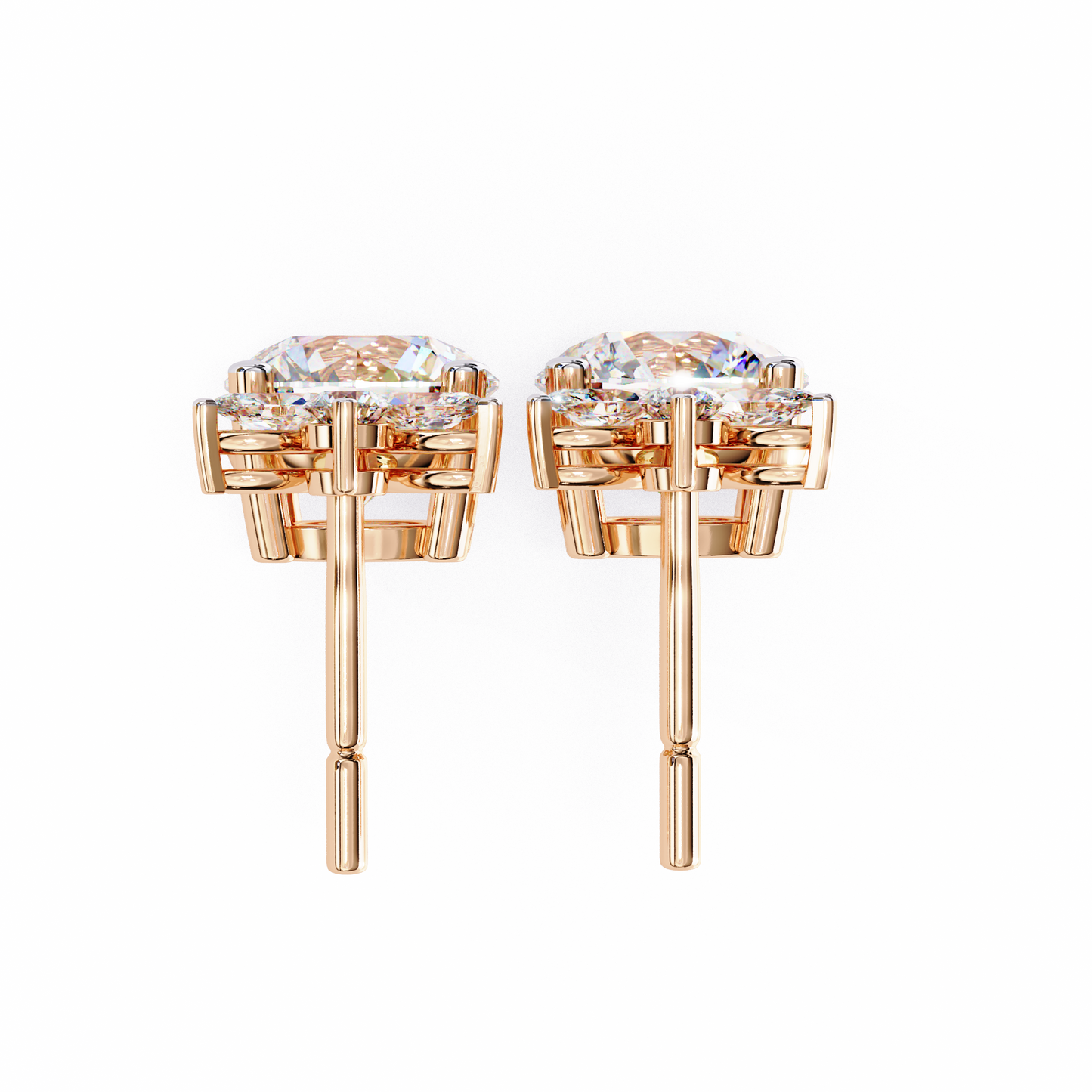 2.02 CTW Mixed-Cut Lab-Grown Diamond Floral Drop Earrings in 14K Gold