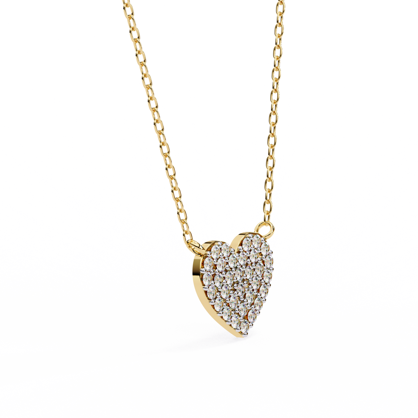 0.20 CTW Pavé Heart Lab-Grown Diamond Necklace in 14K Gold & Platinum