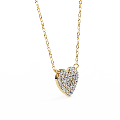 0.20 CTW Pavé Heart Lab-Grown Diamond Necklace in 14K Gold & Platinum