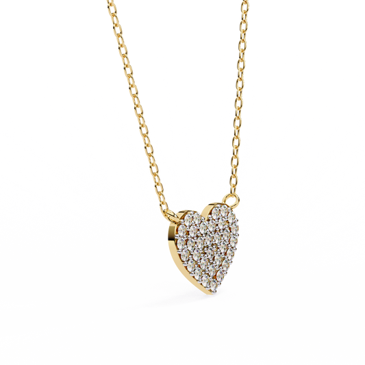 0.20 CTW Pavé Heart Lab-Grown Diamond Necklace in 14K Gold & Platinum — product image 2