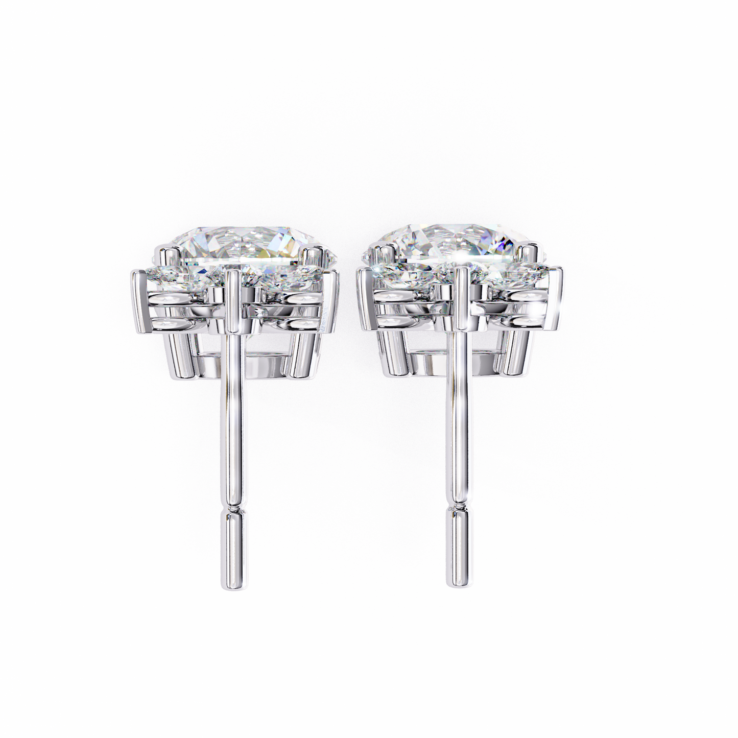 2.02 CTW Mixed-Cut Lab-Grown Diamond Floral Drop Earrings in 14K Gold