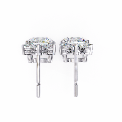 2.02 CTW Mixed-Cut Lab-Grown Diamond Floral Drop Earrings in 14K Gold