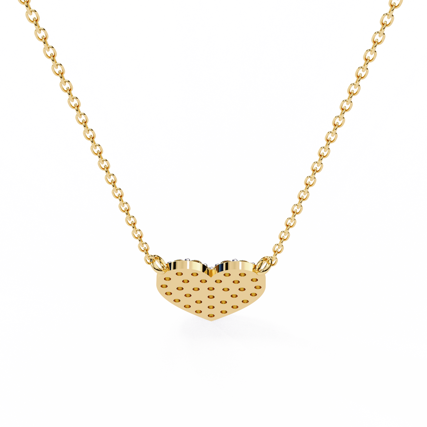 0.20 CTW Pavé Heart Lab-Grown Diamond Necklace in 14K Gold & Platinum