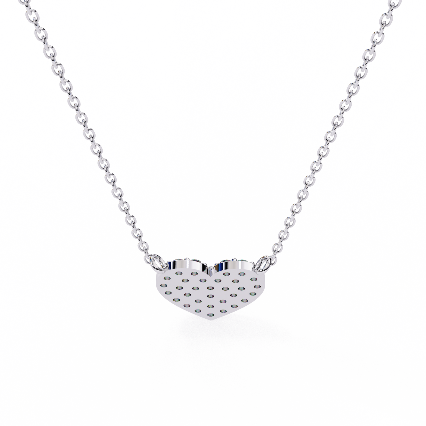 0.20 CTW Pavé Heart Lab-Grown Diamond Necklace in 14K Gold & Platinum