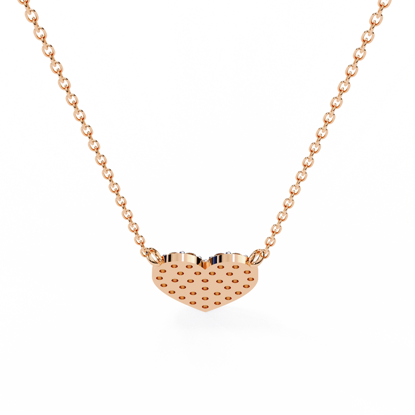 0.20 CTW Pavé Heart Lab-Grown Diamond Necklace in 14K Gold & Platinum