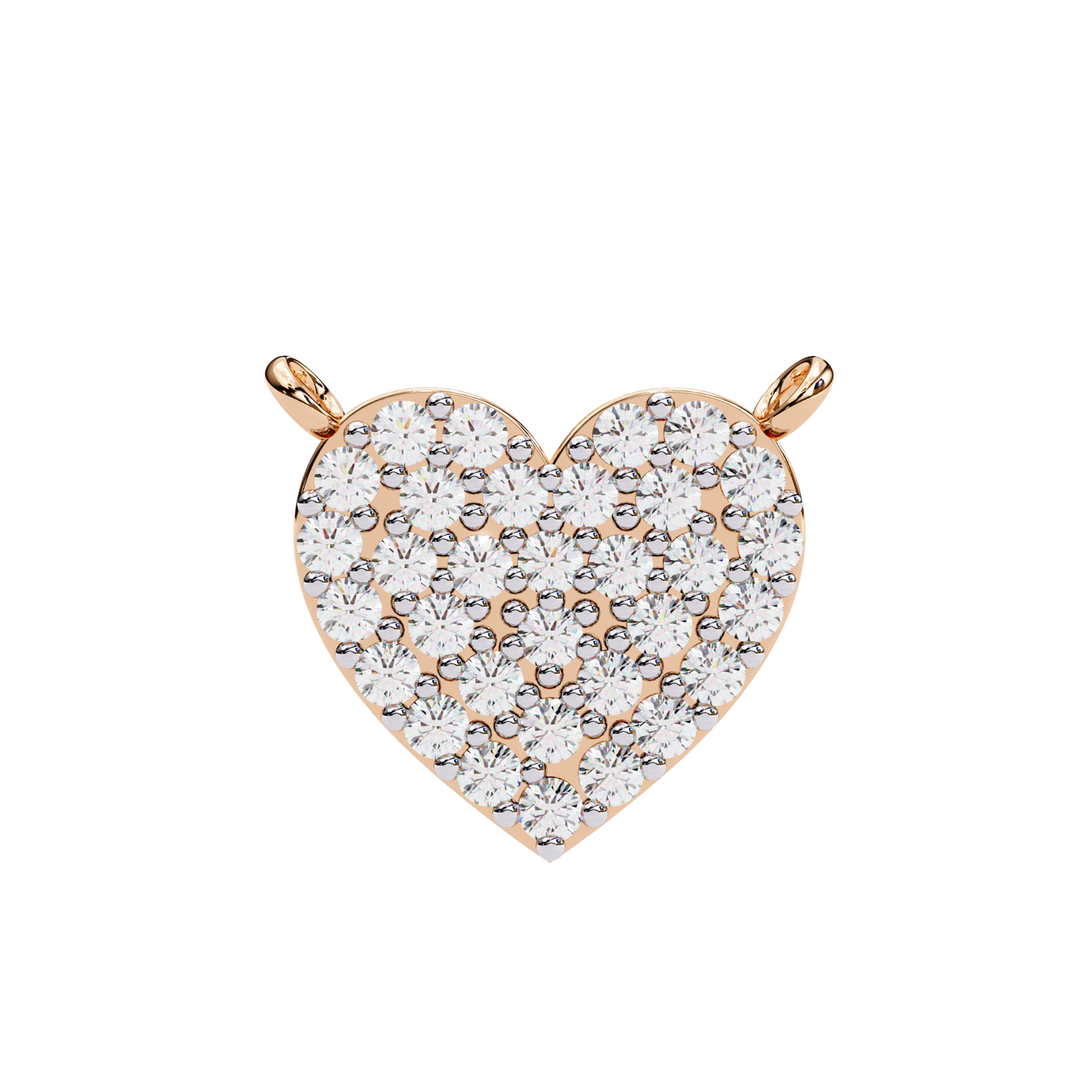 0.20 CTW Pavé Heart Lab-Grown Diamond Necklace in 14K Gold & Platinum