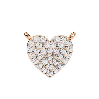 0.20 CTW Pavé Heart Lab-Grown Diamond Necklace in 14K Gold & Platinum