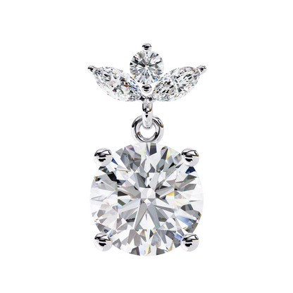 2.02 CTW Mixed-Cut Lab-Grown Diamond Floral Drop Earrings in 14K Gold