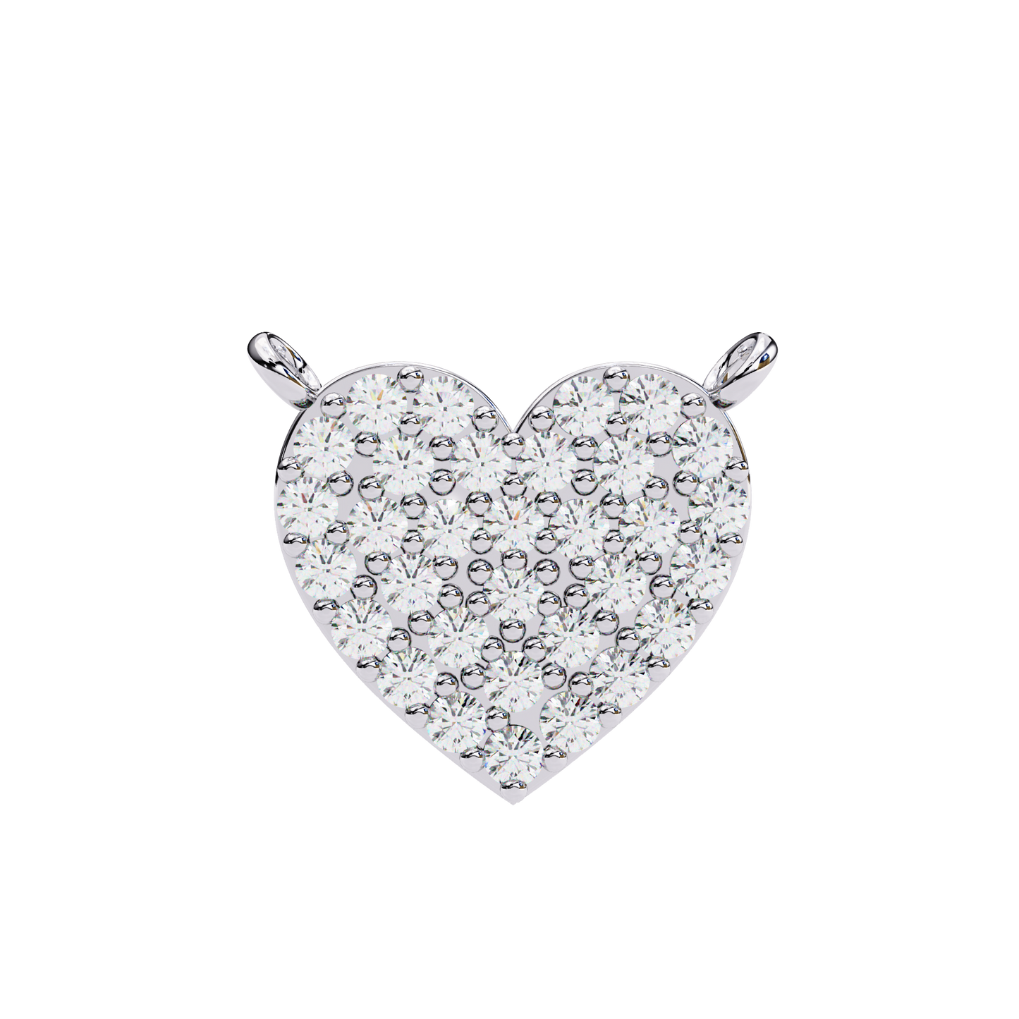 0.20 CTW Pavé Heart Lab-Grown Diamond Necklace in 14K Gold & Platinum