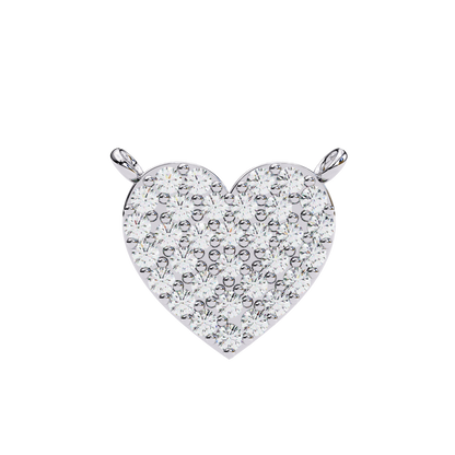 0.20 CTW Pavé Heart Lab-Grown Diamond Necklace in 14K Gold & Platinum