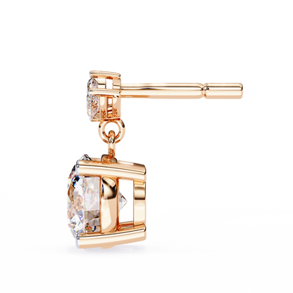 2.02 CTW Mixed-Cut Lab-Grown Diamond Floral Drop Earrings in 14K Gold