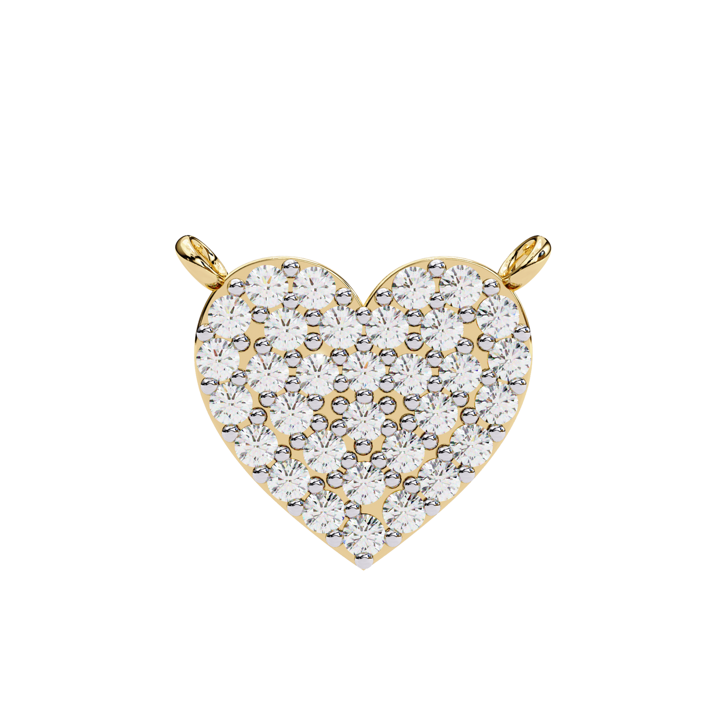 0.20 CTW Pavé Heart Lab-Grown Diamond Necklace in 14K Gold & Platinum