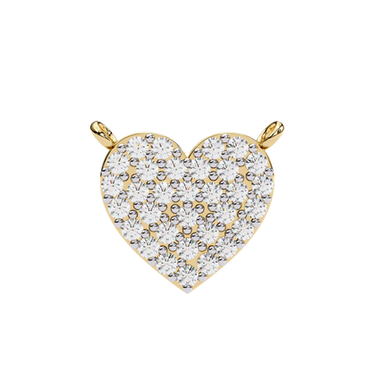 0.20 CTW Pavé Heart Lab-Grown Diamond Necklace in 14K Gold & Platinum