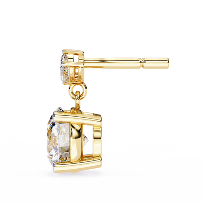 2.02 CTW Mixed-Cut Lab-Grown Diamond Floral Drop Earrings in 14K Gold