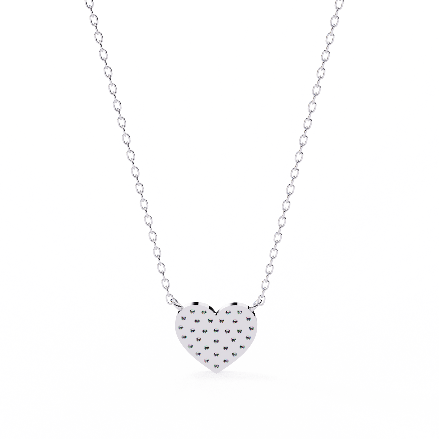 0.20 CTW Pavé Heart Lab-Grown Diamond Necklace in 14K Gold & Platinum