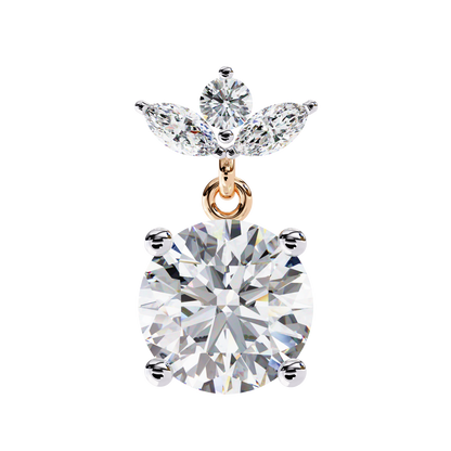 2.02 CTW Mixed-Cut Lab-Grown Diamond Floral Drop Earrings in 14K Gold