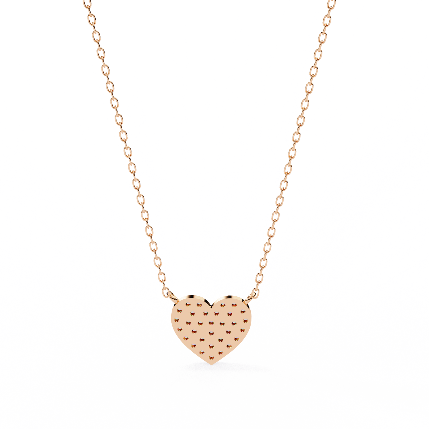0.20 CTW Pavé Heart Lab-Grown Diamond Necklace in 14K Gold & Platinum