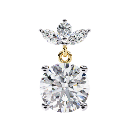 2.02 CTW Mixed-Cut Lab-Grown Diamond Floral Drop Earrings in 14K Gold