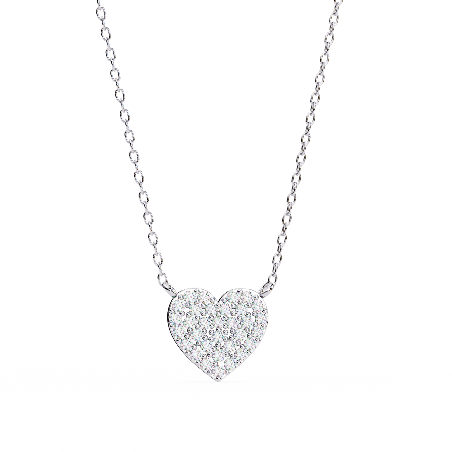 0.20 CTW Pavé Heart Lab-Grown Diamond Necklace in 14K Gold & Platinum