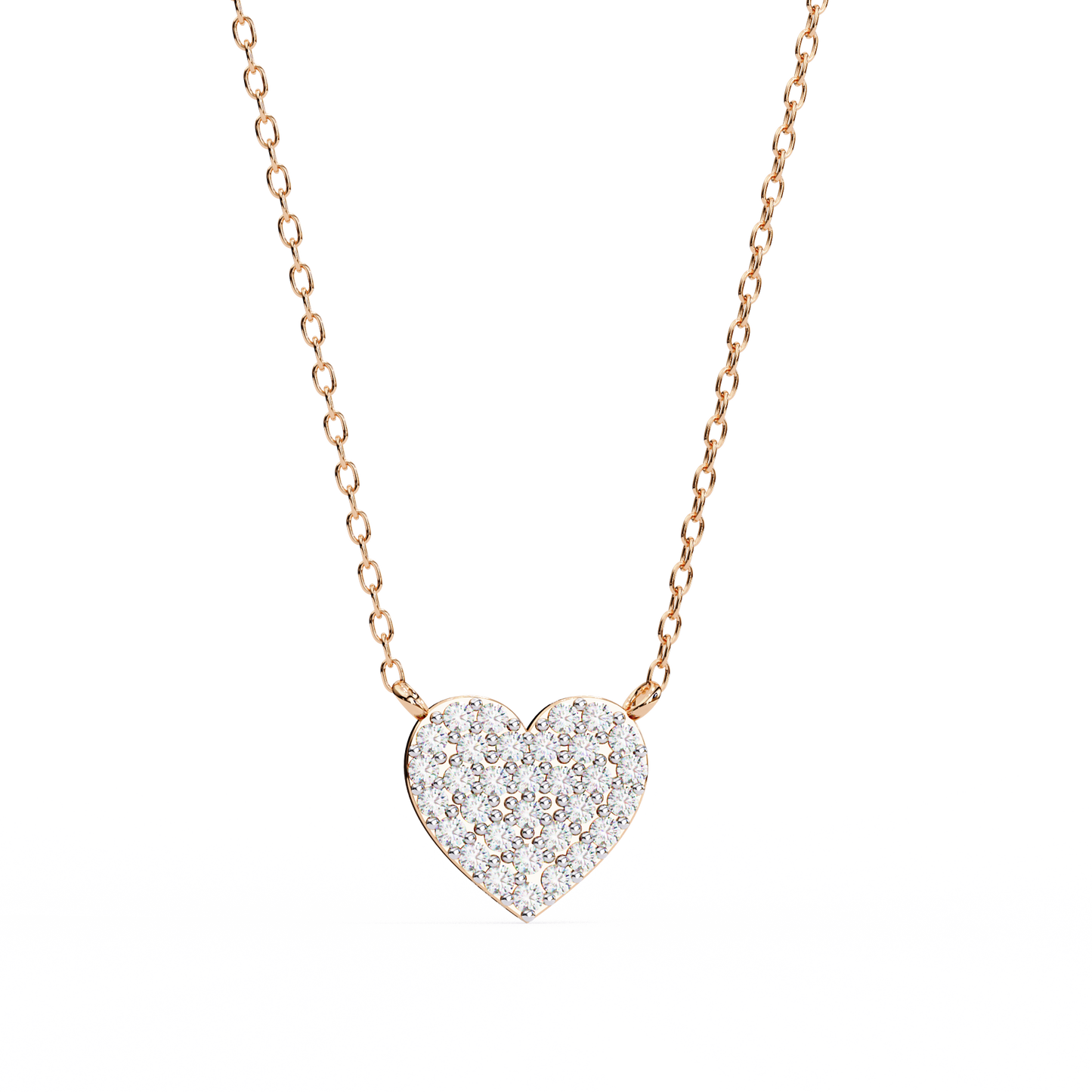 0.20 CTW Pavé Heart Lab-Grown Diamond Necklace in 14K Gold & Platinum