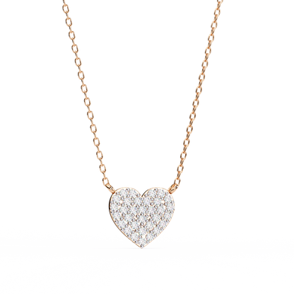 0.20 CTW Pavé Heart Lab-Grown Diamond Necklace in 14K Gold & Platinum
