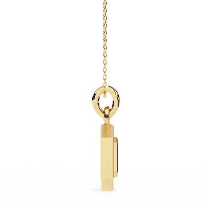 0.20 CTW Octagonal Frame Lab-Grown Diamond Pendant Necklace in 14K Gold & Platinum