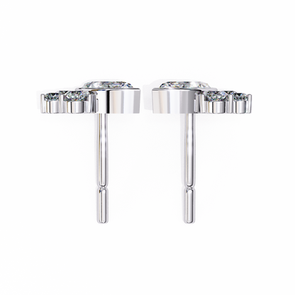 0.47 CTW Marquise & Round Lab-Grown Diamond Cluster Stud Earrings in 14K Gold