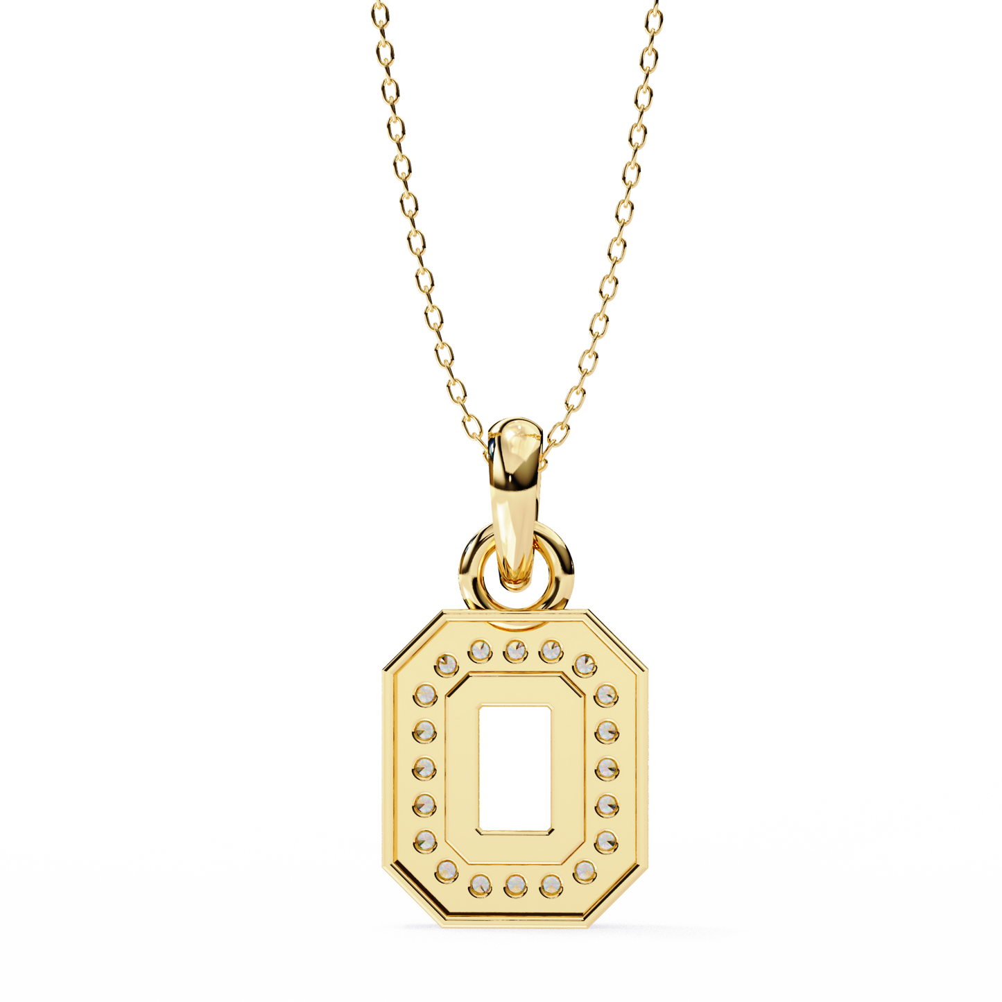 0.20 CTW Octagonal Frame Lab-Grown Diamond Pendant Necklace in 14K Gold & Platinum