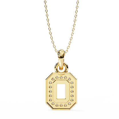 0.20 CTW Octagonal Frame Lab-Grown Diamond Pendant Necklace in 14K Gold & Platinum
