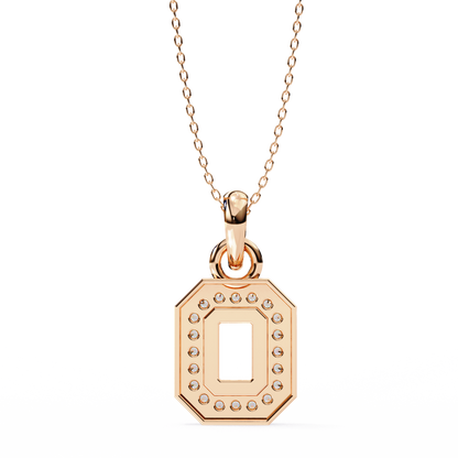 0.20 CTW Octagonal Frame Lab-Grown Diamond Pendant Necklace in 14K Gold & Platinum