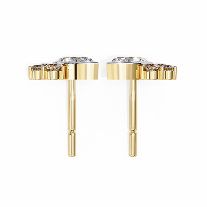 0.47 CTW Marquise & Round Lab-Grown Diamond Cluster Stud Earrings in 14K Gold