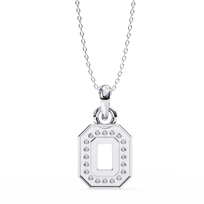 0.20 CTW Octagonal Frame Lab-Grown Diamond Pendant Necklace in 14K Gold & Platinum