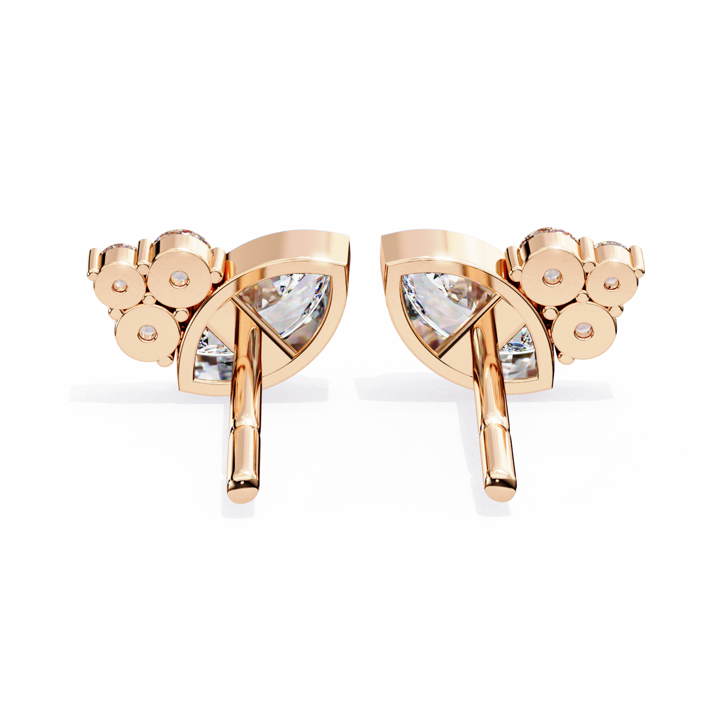 0.47 CTW Marquise & Round Lab-Grown Diamond Cluster Stud Earrings in 14K Gold